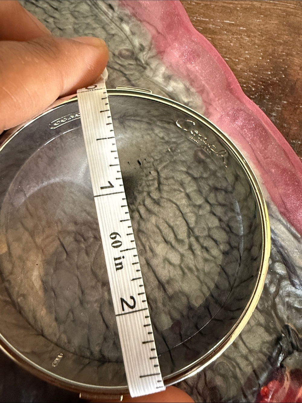 Coach Silver-Tone Bangle with Signature Pattern - Picture 7 of 7